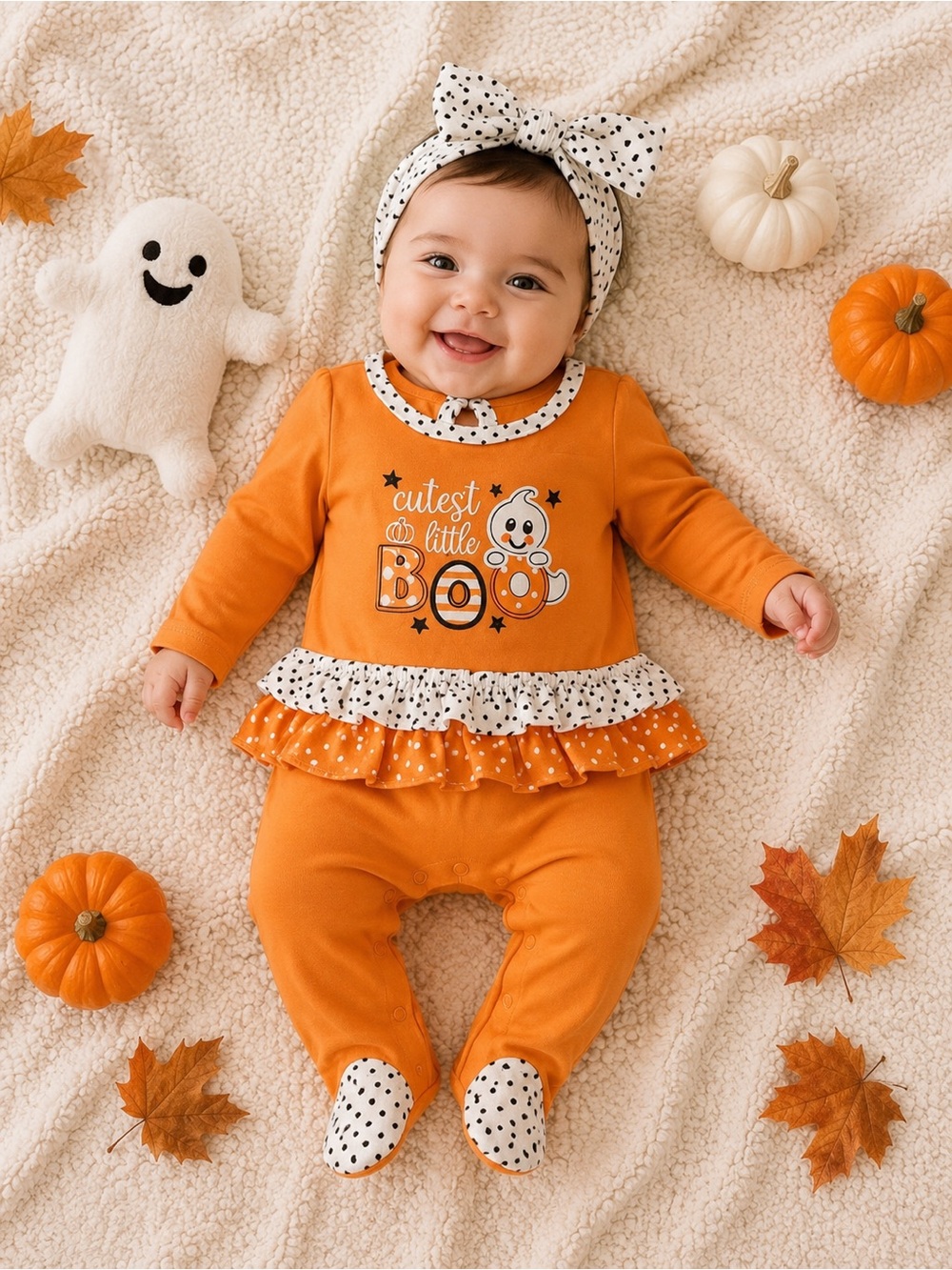 NWT Baby Girl’s 6 Mo. Baby Essentials “Cutest Little Boo” Halloween Outfit